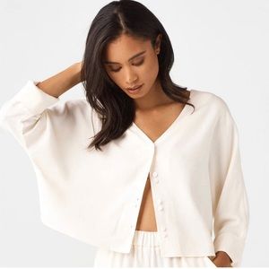 ISO VETTA Haven Capsule Dolman Blouse in Cream/Ivory, size XS